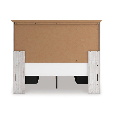 Makidern Whitewash Storage Panel Bedroom Set with 4 Side Drawers by Ashley at Eve Furniture