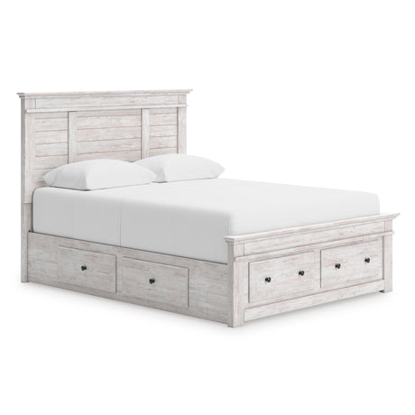 Makidern Whitewash Storage Panel Bedroom Set with 6 Drawers by Ashley at Eve Furniture