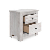 Makidern Whitewash Two Drawer Nightstand by Ashley at Eve Furniture