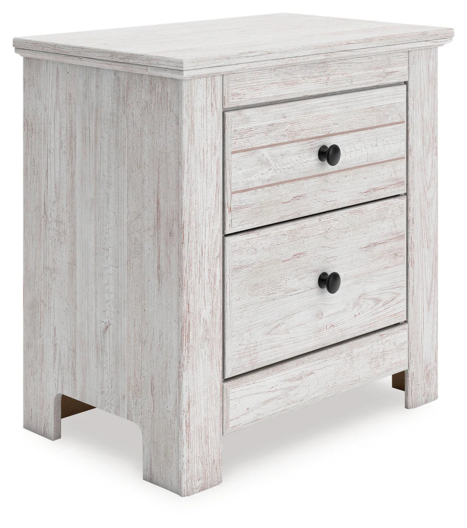 Makidern Whitewash Two Drawer Nightstand by Ashley at Eve Furniture
