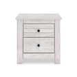 Makidern Whitewash Two Drawer Nightstand by Ashley at Eve Furniture