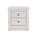 Makidern Whitewash Two Drawer Nightstand by Ashley at Eve Furniture