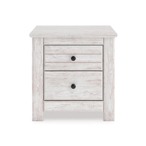 Makidern Whitewash Two Drawer Nightstand by Ashley at Eve Furniture