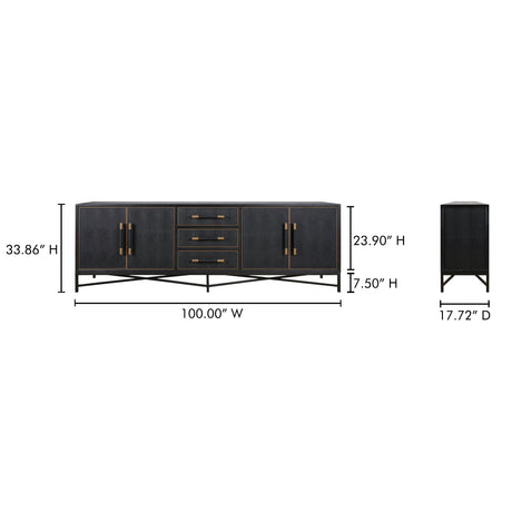 Mako Black Large Sideboard by MOES at Eve Furniture