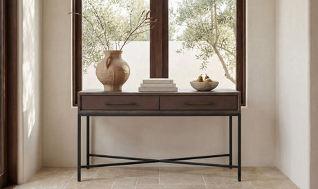 Mako Console Table Brown by Moe's Home at Eve Furniture