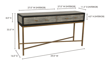 Mako Console Table Grey by Moe's Home at Eve Furniture