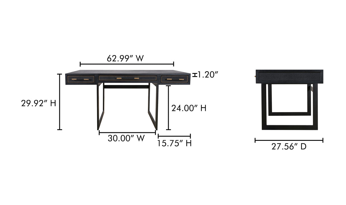 Mako Desk Black by Moe's Home at Eve Furniture