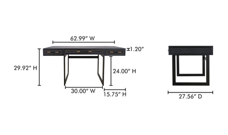 Mako Desk Black by Moe's Home at Eve Furniture