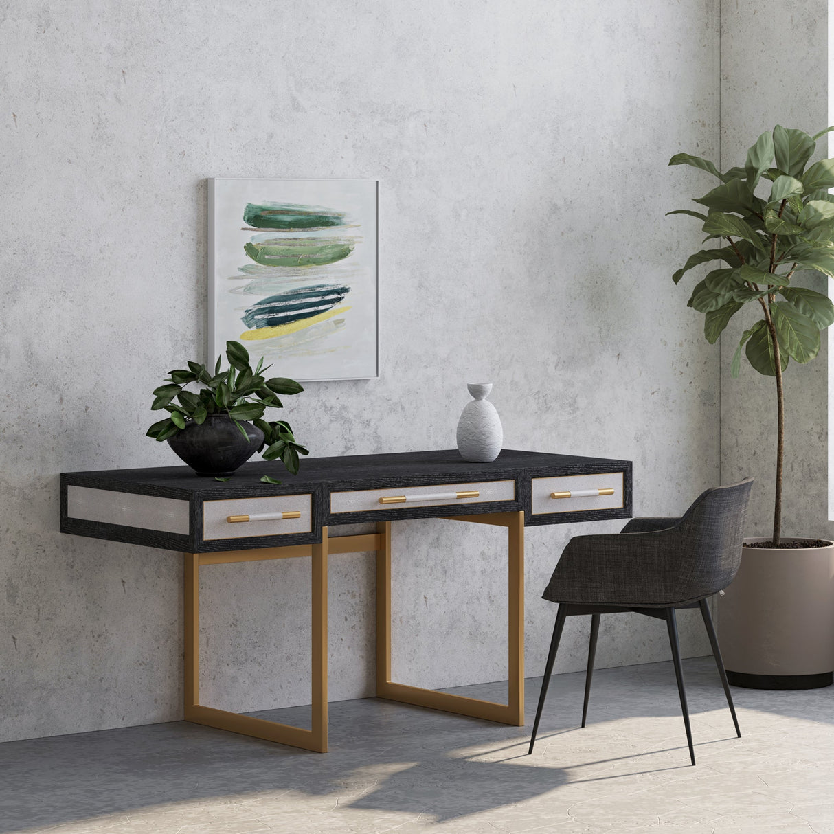 Mako Grey Desk by Moe's Home at Eve Furniture