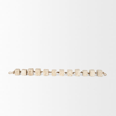 Mala Beige Paper Mache Cube Garland by Mercana at Eve Furniture