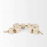 Mala Beige Paper Mache Cube Garland by Mercana at Eve Furniture