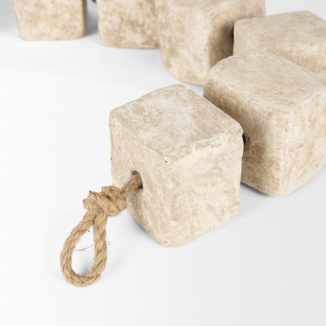 Mala Beige Paper Mache Cube Garland by Mercana at Eve Furniture