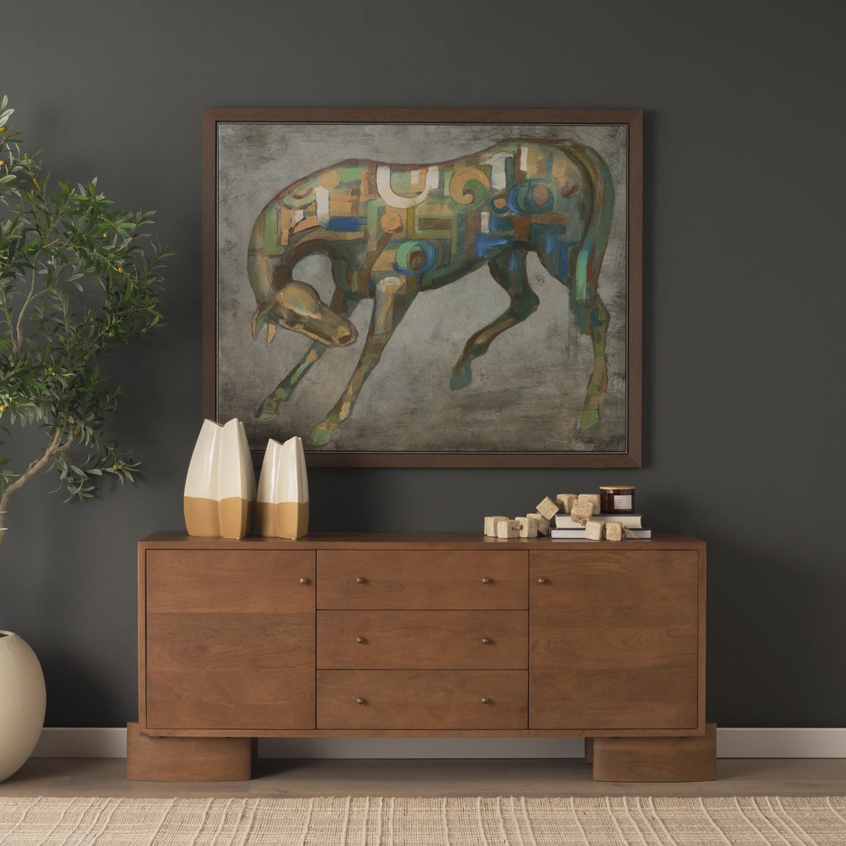 Mala Beige Paper Mache Cube Garland by Mercana at Eve Furniture