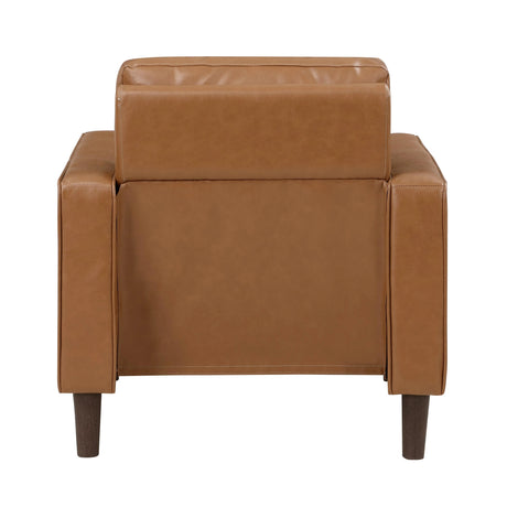 Malcolm Brown Faux Leather Chair by Homelegance at Eve Furniture