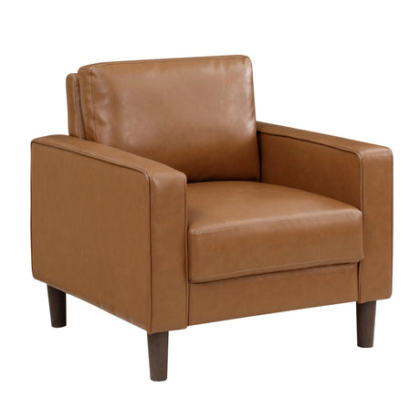 Malcolm Brown Faux Leather Chair by Homelegance at Eve Furniture
