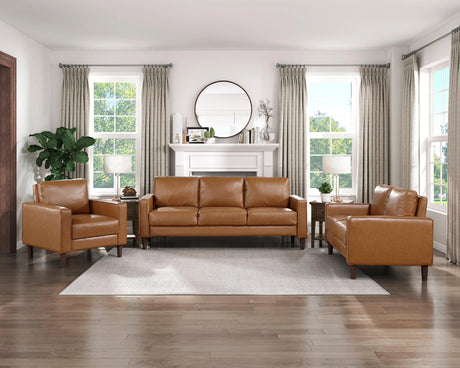 Malcolm Brown Faux Leather Sofa by Homelegance at Eve Furniture