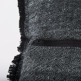Malia Black and Teal Fabric Fringed Pillow Cover by Mercana at Eve Furniture