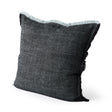 Malia Black and Teal Fabric Fringed Pillow Cover by Mercana at Eve Furniture