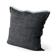 Malia Black and Teal Fabric Fringed Pillow Cover w/Non-Allergen Filler, Set of 2 by Mercana at Eve Furniture