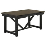 Malia Rectangular Dining Table with Refractory Extension Leaf Black