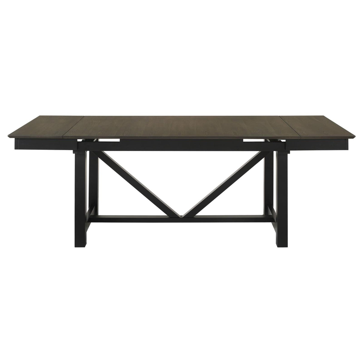 Malia Rectangular Dining Table with Refractory Extension Leaf Black