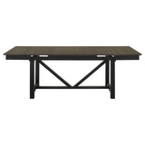 Malia Rectangular Dining Table with Refractory Extension Leaf Black