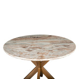 Malibu 48" Round Table in Sawar Marble with Antique Gold Base by Home Trends & Design at Eve Furniture