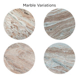 Malibu 48" Round Table in Sawar Marble with Antique Gold Base by Home Trends & Design at Eve Furniture