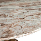 Malibu 48" Round Table in Sawar Marble with Antique Gold Base by Home Trends & Design at Eve Furniture