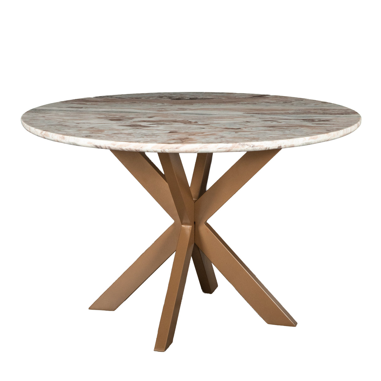 Malibu 48" Round Table in Sawar Marble with Antique Gold Base by Home Trends & Design at Eve Furniture