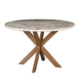 Malibu 48" Round Table in Sawar Marble with Antique Gold Base by Home Trends & Design at Eve Furniture