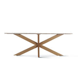 Malibu 70" Oval Dining Table in Sawar Marble with Antique Gold Base by Home Trends & Design at Eve Furniture
