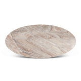Malibu 70" Oval Dining Table in Sawar Marble with Antique Gold Base by Home Trends & Design at Eve Furniture
