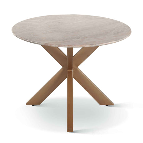Malibu 70" Oval Dining Table in Sawar Marble with Antique Gold Base by Home Trends & Design at Eve Furniture
