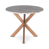 Malibu 70" Oval Dining Table in Sawar Marble with Antique Gold Base by Home Trends & Design at Eve Furniture