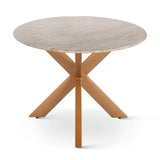 Malibu 90" Oval Dining Table in Sawar Marble with Antique Gold Base by Home Trends & Design at Eve Furniture