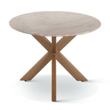 Malibu 90" Oval Dining Table in Sawar Marble with Antique Gold Base by Home Trends & Design at Eve Furniture
