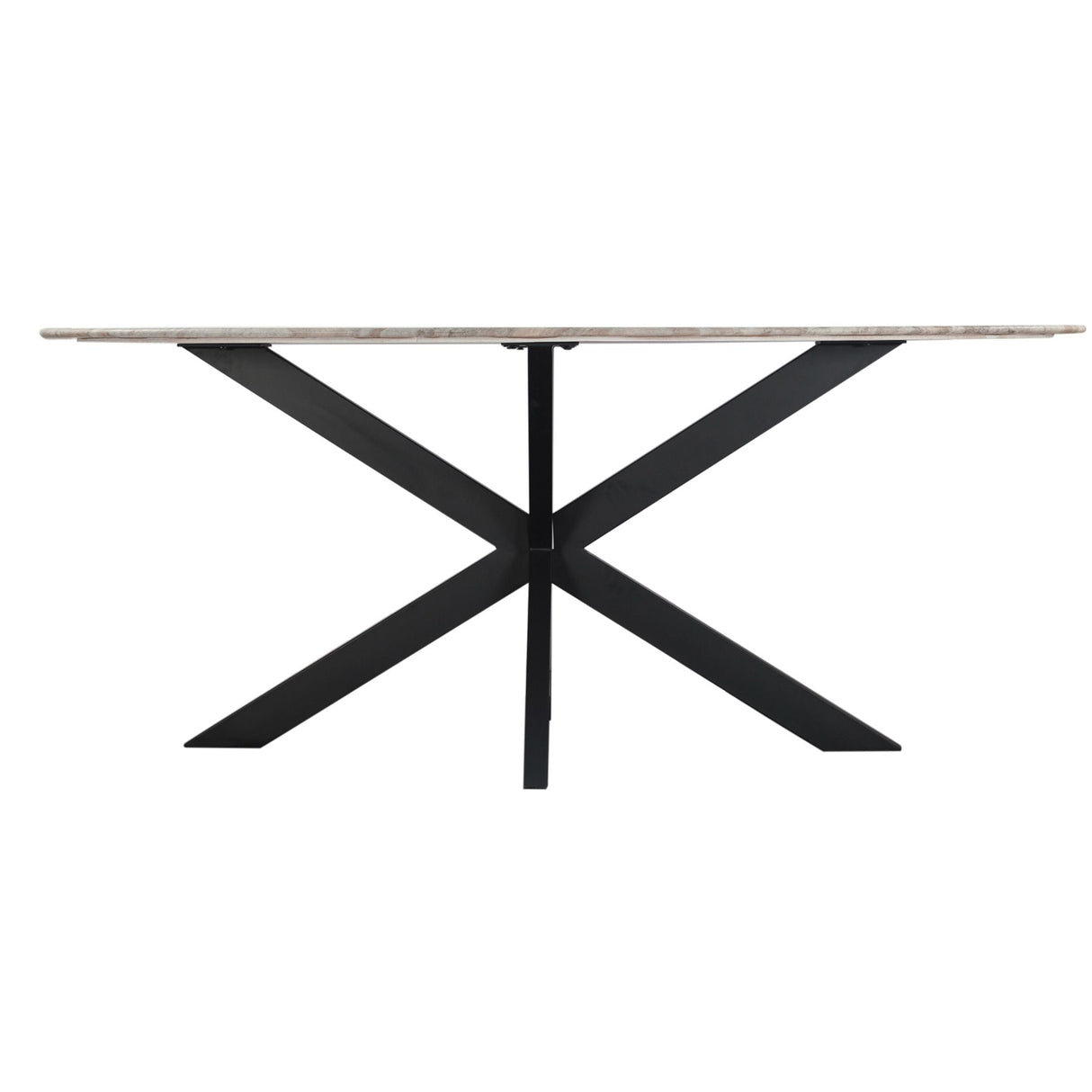 Malibu 90" Oval Dining Table in Sawar Marble with Black Base by Home Trends & Design at Eve Furniture