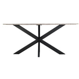 Malibu 90" Oval Dining Table in Sawar Marble with Black Base by Home Trends & Design at Eve Furniture