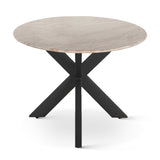 Malibu 90" Oval Dining Table in Sawar Marble with Black Base by Home Trends & Design at Eve Furniture