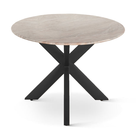 Malibu 90" Oval Dining Table in Sawar Marble with Black Base by Home Trends & Design at Eve Furniture