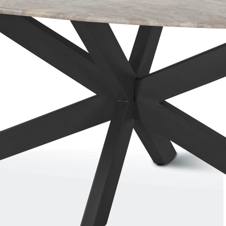 Malibu 90" Oval Dining Table in Sawar Marble with Black Base by Home Trends & Design at Eve Furniture