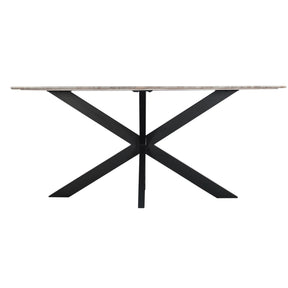 Malibu 90" Oval Dining Table in Sawar Marble with Black Base by Home Trends & Design at Eve Furniture