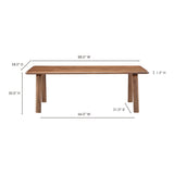 Malibu Walnut Dining Table by Moe's Home at Eve Furniture