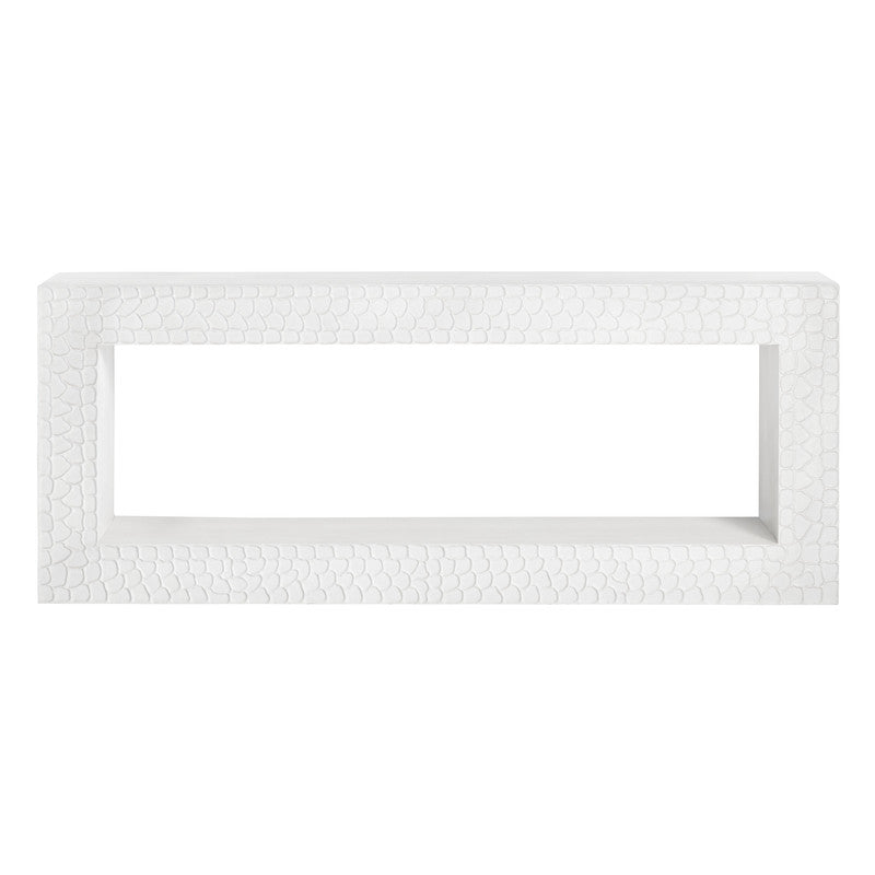 Malibu White Console Table by Crestview at Eve Furniture