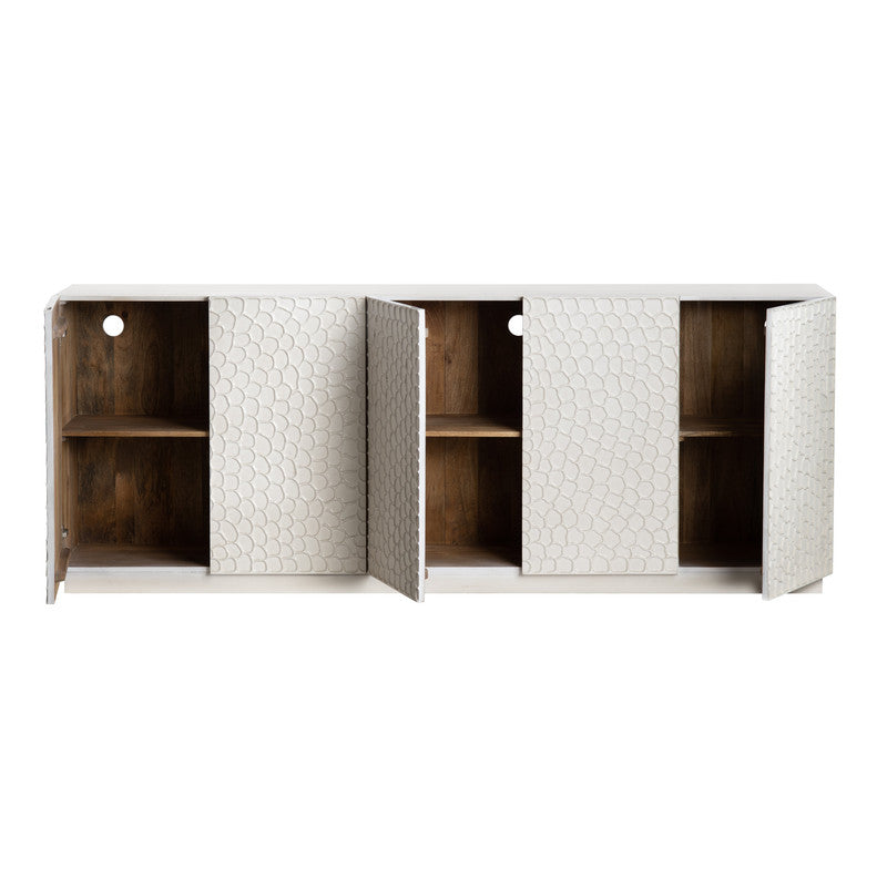 Malibu White Five-Door Sideboard by Crestview at Eve Furniture