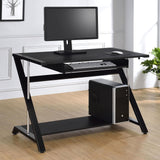 Mallet Black Computer Desk with Bottom Shelf