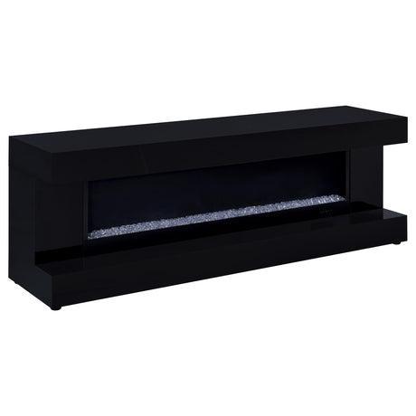 Mallory Black High Gloss TV Stand Fireplace Console Bluetooth Speaker by Coaster at Eve Furniture