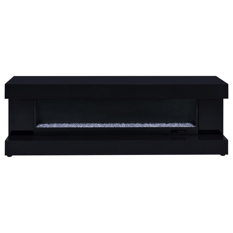 Mallory Black High Gloss TV Stand Fireplace Console Bluetooth Speaker by Coaster at Eve Furniture