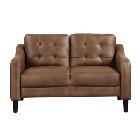 Mallory Brown Loveseat by Homelegance at Eve Furniture